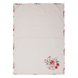 Clayre & Eef Geschirrtuch 50x70 cm Beige Baumwolle Rosen