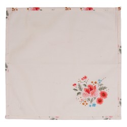 Clayre & Eef Napkins Cotton Set of 6 40x40 cm Beige Cotton Square Roses