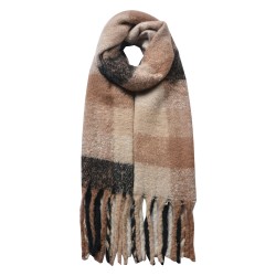 Juleeze Winter Scarf Women 50x180 cm Beige Brown Diamond