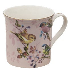 Clayre & Eef Mug 330 ml Rose Porcelaine Oiseaux