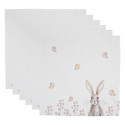https://www.milatonie.com/4986373-home_default/napkins-set-6-4040-cm-white-brown-cotton-square-rabbit-clayre-eef-reb43.jpg