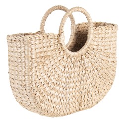 Clayre & Eef Handtas Dames  40x10x35 cm Beige Zeegras Rechthoek