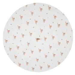 Clayre & Eef Torchon Ø 80 cm Beige Marron Coton Rond