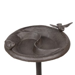 Clayre & Eef Bac à nourriture pour oiseaux 23x25x52 cm Marron Fer