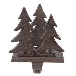 Clayre & Eef Haken für Weihnachtssocke Weihnachtsbäume 13x12x16 cm Braun Eisen