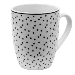 Clayre & Eef Mug 350 ml White Black Porcelain