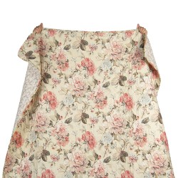 Clayre & Eef Tagesdecke 2-persoons Beige Rosa Polyester BaumWolle Rechteck Blumen