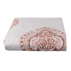 Clayre & Eef Bedspread 1-persoons White Pink Cotton Polyester Rectangle