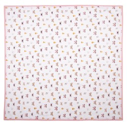 Clayre & Eef Tovaglia 150x150 cm Beige Rosa  Cotone Quadrato Farfalle