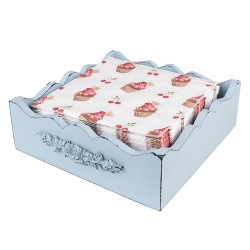 Clayre & Eef Napkins Paper Set of 20 33x33 cm (20) Beige Red Paper Cupcakes