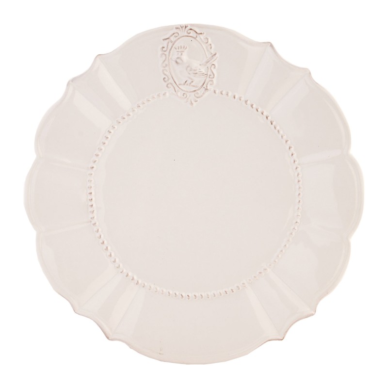 geloof moersleutel Hub Clayre & Eef Dinner Plate Ø 27 cm White Pottery
