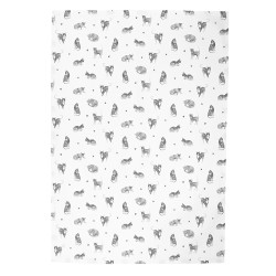 Clayre & Eef Torchon 50x70 cm Gris Blanc Coton Chats