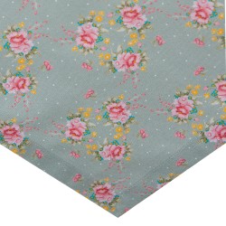 Clayre & Eef Tablecloth 150x250 cm Green Cotton Flowers