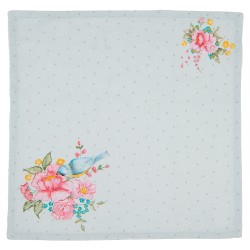 Clayre & Eef Serviettes Coton set de 6 40x40 cm Vert Coton Fleurs