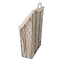 Clayre & Eef Opbergmand  23x9x37 cm Bruin Beige Ijzer Textiel