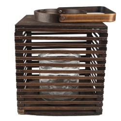 Clayre & Eef Wind Light 21x21x25 cm Brown Bamboo