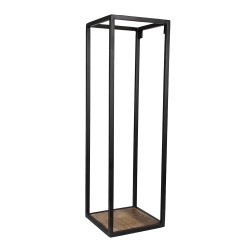 Clayre & Eef Etagère murale 20x20x65 cm Noir Marron Fer Bois