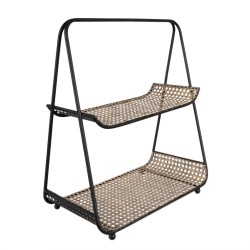 Clayre & Eef 2-stöckige Etagere 46 cm Braun Schwarz Eisen