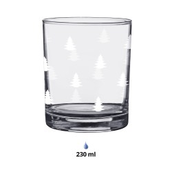 Clayre & Eef Wasserglas 230 ml Glas Weihnachtsbäume