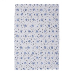 Clayre & Eef Tea Towel  50x70 cm White Blue Cotton Rectangle Roses