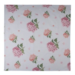 Clayre & Eef Tafelkleed  100x100 cm Blauw Roze Katoen Vierkant Hortensia