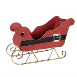 Clayre & Eef Decoration Sled 45x21x28 cm Red Metal