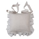 Clayre & Eef Housse de coussin pour coussin de chaise 40x40 cm Beige Vert Coton Carré Sapins