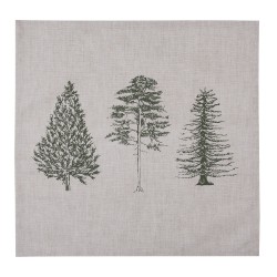 Clayre & Eef Tovaglioli Cotone set di 6 40x40 cm Beige Verde Quadrato Alberi di pino