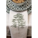 Clayre & Eef Pot Holder 20x20 cm Beige Green Cotton Square Pine Trees