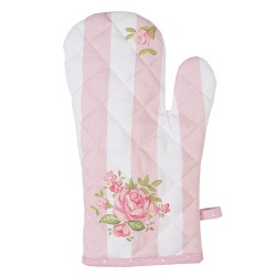 Clayre & Eef Kids' Oven Mitt 12x21 cm Pink Cotton Roses