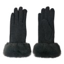 Juleeze Gloves with fur 8x24 cm Grey