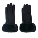 Juleeze Gloves with fur 8x24 cm Black