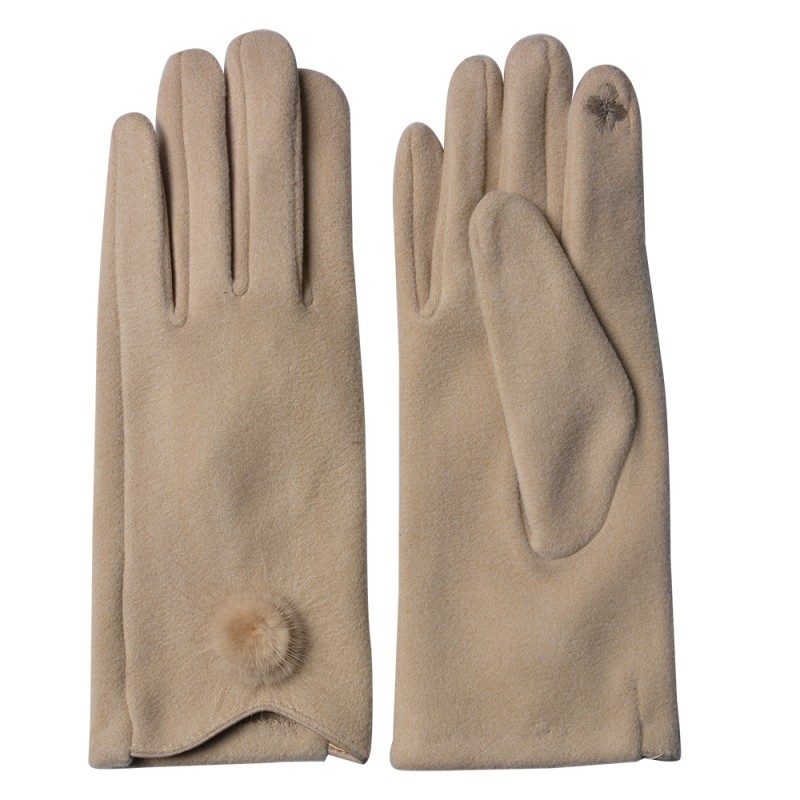 Juleeze Gants d'hiver 9x24 cm Beige Polyester