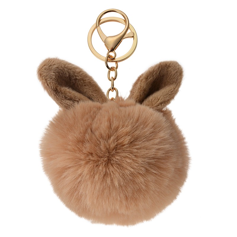 Juleeze Sleutelhanger Pompom  Bruin Pluche