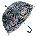 Juleeze Parapluie pour adultes 60 cm Bleu Noir Plastique Papillons