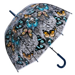 Juleeze Adult Umbrella 60 cm Blue Black Plastic Butterflies