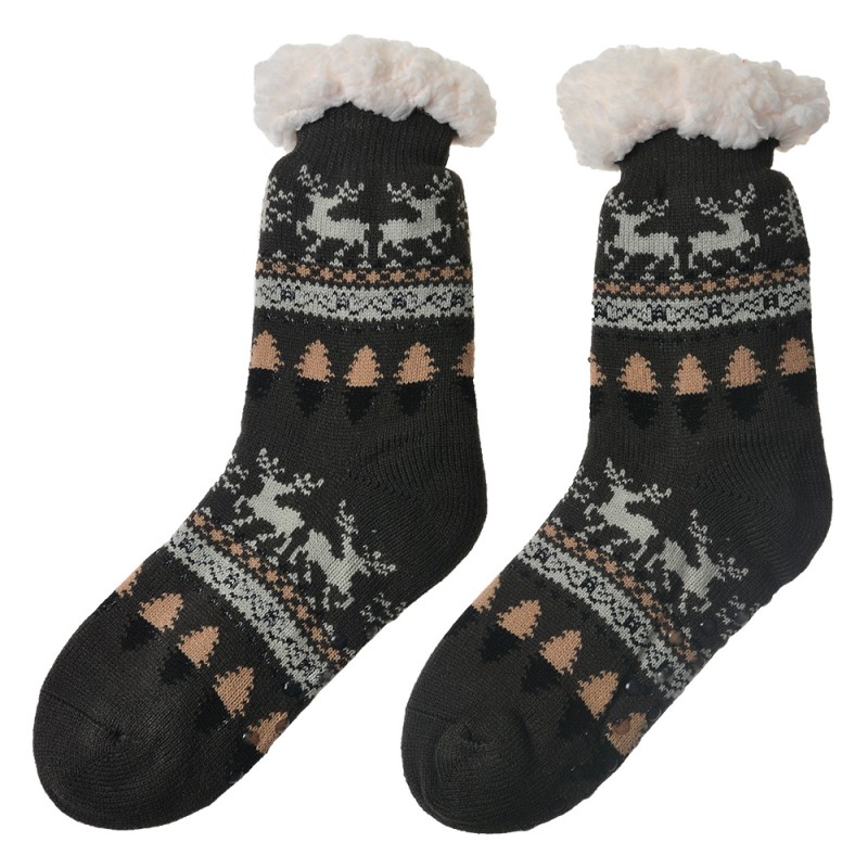 Juleeze Home Socks gentlemen one size Black Synthetic Reindeer