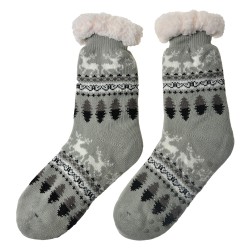 Juleeze Home Socks gentlemen one size Grey Synthetic Reindeer