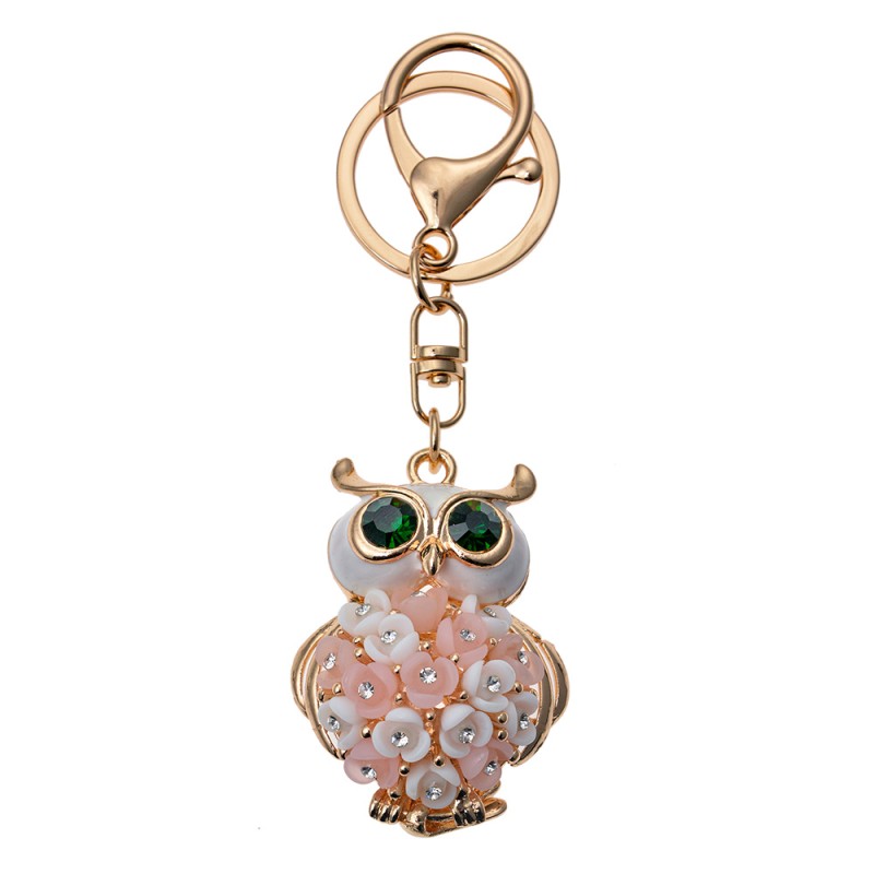 Juleeze Keychain Owl Pink Metal