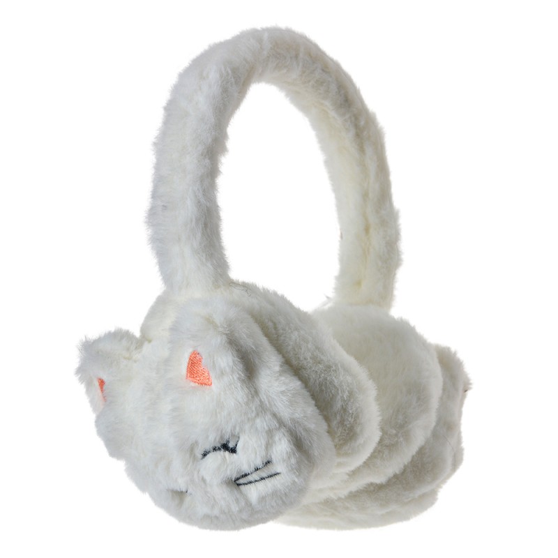 Juleeze Kids' Ear Warmers one size White Plush Cat