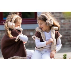 Juleeze Kids' Ear Warmers one size Beige Plush Cat