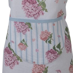 Clayre & Eef Kids' Kitchen Apron 48x56 cm Blue Pink Cotton Hydrangea