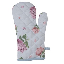 Clayre & Eef Kind Ovenwant  12x21 cm Blauw Roze Katoen Hortensia