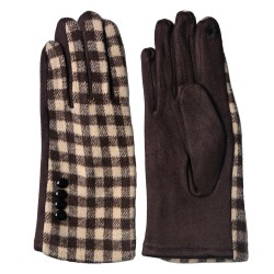 Juleeze Gants d'hiver 9x24 cm Marron Polyester Losange