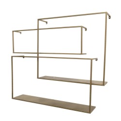 Clayre & Eef Wall Rack Set van 3 Gold colored Iron