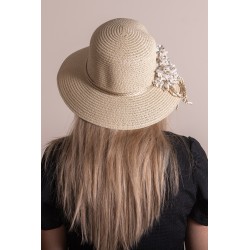 Juleeze Cappello da donna Beige Paglia di carta