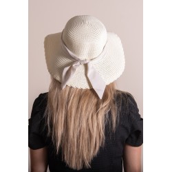 Juleeze Cappello da donna Bianco Paglia di carta