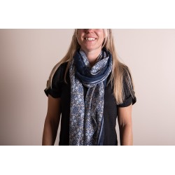 Juleeze Sjaal Dames Print  90x180 cm Blauw Beige