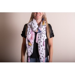 Juleeze Printed Scarf 90x180 cm Pink Blue