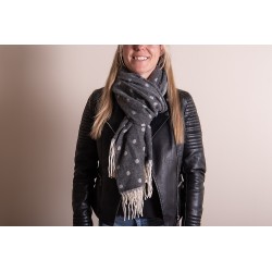 Juleeze Winterschal Damen 68x180 cm Schwarz Punkte